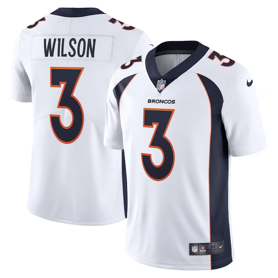 Men Denver Broncos #3 Russell Wilson Nike White Team Vapor Limited NFL Jersey->denver broncos->NFL Jersey